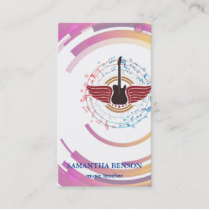 Elegant muzikant Visitekaartje met muzieknotitie