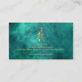 Elegant muzikant Visitekaartje met muzieknotitie (Achterkant)