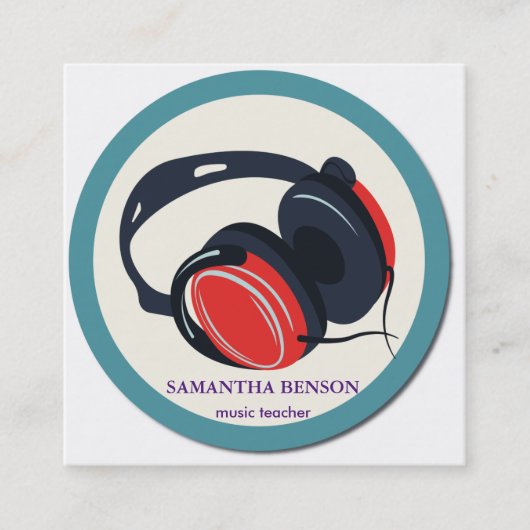 Elegant muzikant Visitekaartje met muzieknotitie (Voorkant)