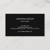 Elegant muzikant Visitekaartje met muzieknotitie (Achterkant)