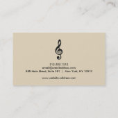 Elegant muzikant Visitekaartje met muzieknotitie (Achterkant)