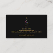 Elegant muzikant Visitekaartje met muzieknotitie (Achterkant)