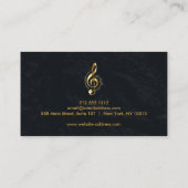 Elegant muzikant Visitekaartje met muzieknotitie (Achterkant)