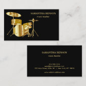 Elegant Muzikant Visitekaartje met Muzikale drums (Voorkant / Achterkant)