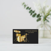 Elegant Muzikant Visitekaartje met Muzikale drums (Staand voorkant)