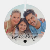 Elegant My Blessings Familiefoto Glas Ornament (Achterkant)