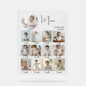 Elegant My First Year Collage Custom Photo Acryl Bord (Voorkant)