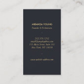 Elegant Mystic Bloemen Patroon Grijs Visitekaartje (Achterkant)
