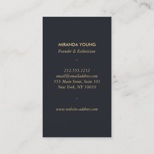 Elegant Mystic Bloemen Patroon Grijs Visitekaartje (Achterkant)