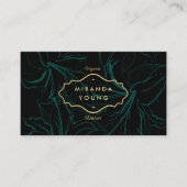 Elegant Mystic Bloemen Patroon Groen Visitekaartje (Voorkant)