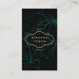 Elegant Mystic Bloemen Patroon Groen Visitekaartje