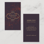 Elegant Mystiek Bloemen Patroon Bourgondië Visitekaartje (Voorkant / Achterkant)