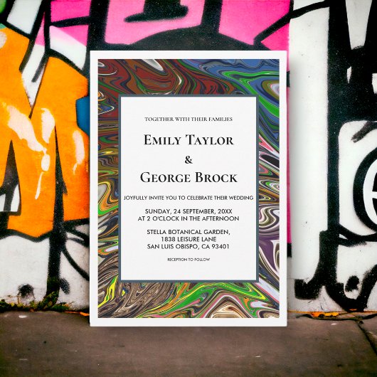 Elegant naadloos Abstract kleurrijk modern huwelij Kaart