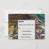 Elegant naadloos Abstract kleurrijk modern huwelij RSVP Kaartje (Voorkant)