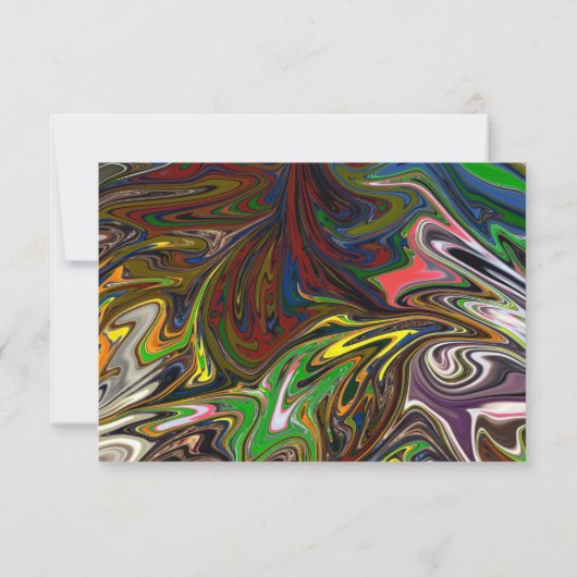 Elegant naadloos Abstract kleurrijk modern huwelij RSVP Kaartje (Achterkant)