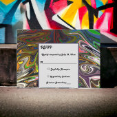 Elegant naadloos Abstract kleurrijk modern huwelij RSVP Kaartje