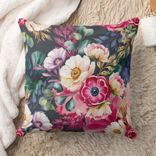 Elegant Naadloos Bloemmotief Kussen (Deken)