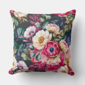 Elegant Naadloos Bloemmotief Kussen (Voorkant)