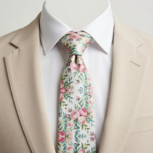 Elegant Naadloos Bloempatroon Stropdas