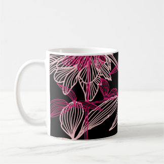 elegant naadloos patroon met decoratieve roze roze koffiemok