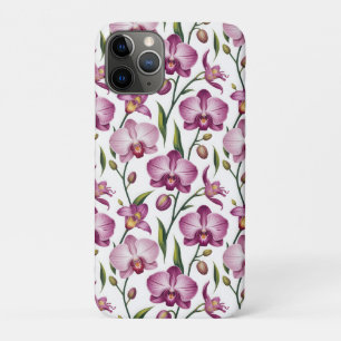 Elegant Naadloos Patroon van Paarse en Roze Orchid Case-Mate iPhone Case