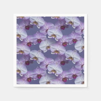 Elegant Naadloos Patroon van Paarse Geaderde Orchi Servet