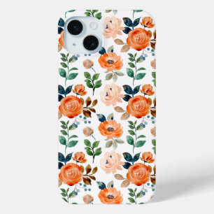 Elegant Naadloos Patroon van Waterverf Bloemen iPhone 15 Mini Hoesje