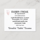 Elegant naaien en quilt visitekaartje (Achterkant)