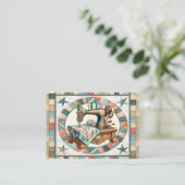Elegant naaien en quilt visitekaartje (Staand voorkant)