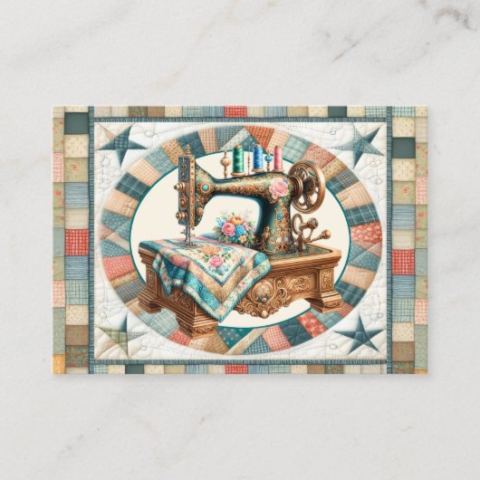 Elegant naaien en quilt visitekaartje (Voorkant)