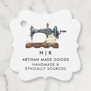 Elegant naaimachine   Label hangen