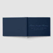 Elegant naam in Script Navy Blue in Loving Memory Gastenboek (Volledig)