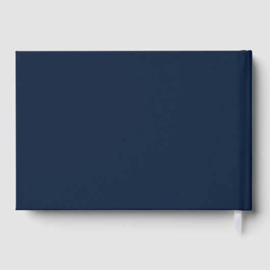 Elegant naam in Script Navy Blue in Loving Memory Gastenboek (Achterkant)