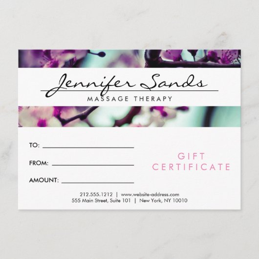 ELEGANT NAAM met KERSENBLOESEM Cadeaubon (Voorkant)