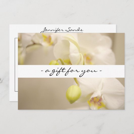 ELEGANT NAAM met ORCHIDS-cadeaubon (Voorkant / Achterkant)