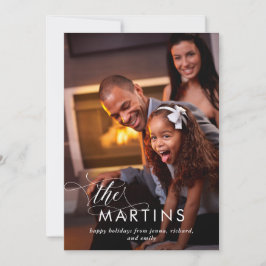 Elegant naam | Vakantiekaart met foto Feestdagenkaart