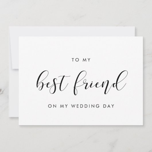 Elegant naar mijn beste vriend op mijn trouwdag ka kaart (Voorkant)