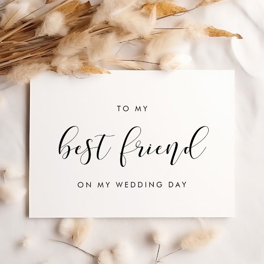 Elegant naar mijn beste vriend op mijn trouwdag ka kaart