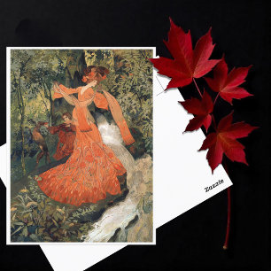 Elegant nabij een lente,  briefkaart