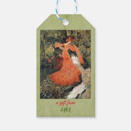 Elegant nabij een lente, cadeaulabel (Voorkant)