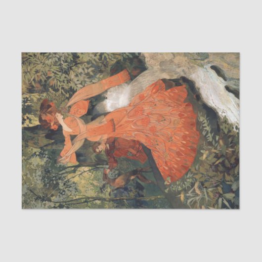 Elegant nabij een lente, ontkoppeld tissuepapier (Voorkant)