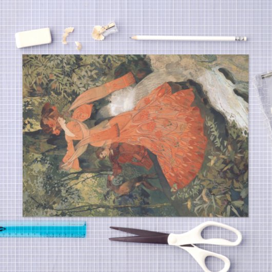 Elegant nabij een lente, ontkoppeld tissuepapier (Craft)