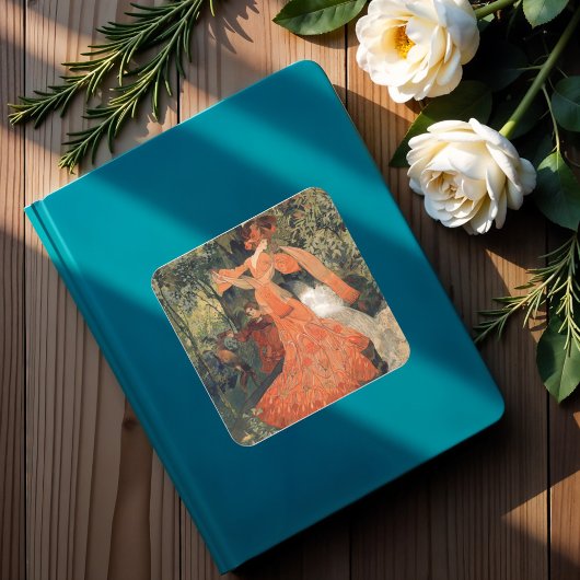 Elegant nabij een lente, vierkante sticker