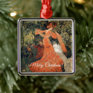 Elegant nabij een lente, vrolijk kerstfeest metalen ornament