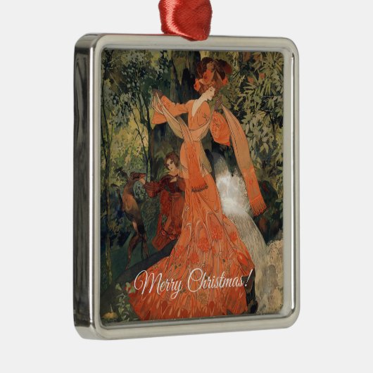 Elegant nabij een lente, vrolijk kerstfeest metalen ornament (Rechts)