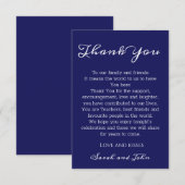 Elegant Nachtzeemacht Blauw huwelijk Hartelijk dan Bedankkaart (Voorkant / Achterkant)