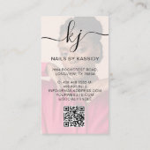 Elegant Nagelsalon Script Foto Collage Monogram Visitekaartje (Achterkant)