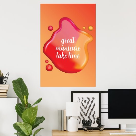 Elegant Nail Art - Take Time Manicure Poster (Thuiskantoor)