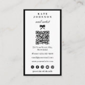 Elegant Nail Artist Beaty Salon Manicure QR Code  Visitekaartje (Achterkant)