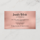 Elegant Nail Salon Roos Gold Script Typografie Visitekaartje (Achterkant)